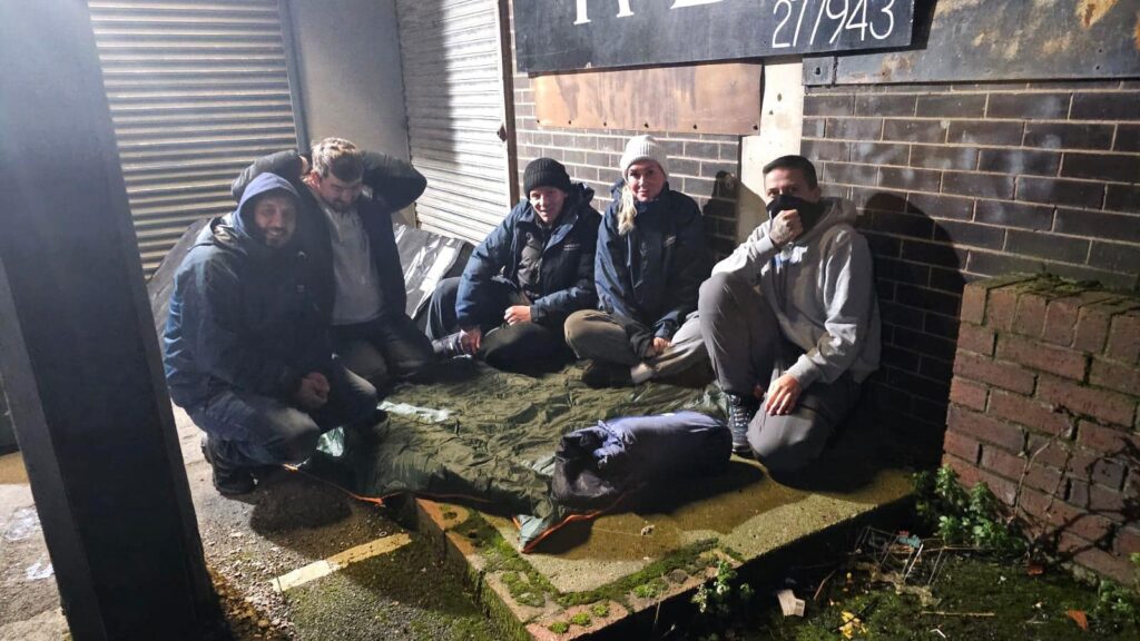 the cornerstone team outside in the cold